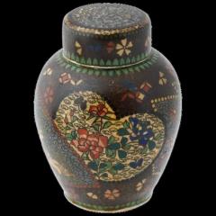Japanese Meiji Totai Cloisonne Enamel Ceramic Jar - 3904391