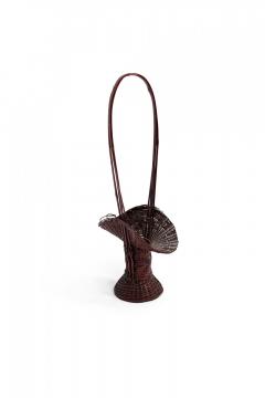 Japanese Mission Wicker Flower Basket Shaped Vase - 4520513