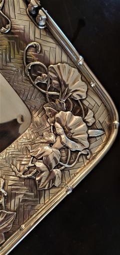 Japanese Miyamoto Meiji Period Solid Silver Basket - 1678050