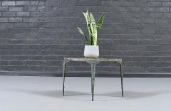 Japanese Modern Brass Murano Mosaic Tile Top Side Table - 4747310