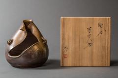 Japanese Modern Showa Period Bizen Flower Arranging Vase - 3678281