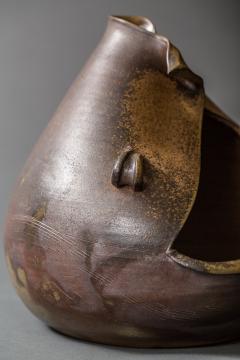 Japanese Modern Showa Period Bizen Flower Arranging Vase - 3678313