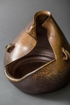 Japanese Modern Showa Period Bizen Flower Arranging Vase - 3678317