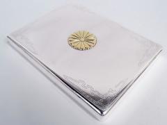 Japanese Modern Silver Box with Gilt Chrysanthemum - 4424333