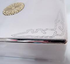 Japanese Modern Silver Box with Gilt Chrysanthemum - 4424339