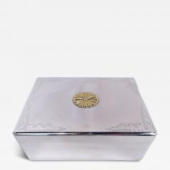 Japanese Modern Silver Box with Gilt Chrysanthemum - 4426812