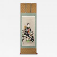Japanese Scroll Oiran A Courtesan  - 4099885