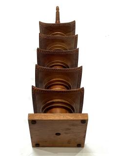 Japanese Showa Period Teak Model of a Pagoda - 4644706