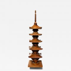 Japanese Showa Period Teak Model of a Pagoda - 4648221