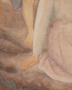 Japanese Single Panel Painting Three Children Gazing At The Sea - 3158385