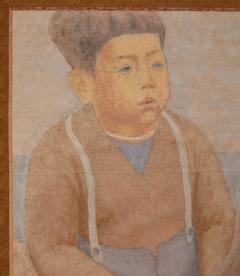 Japanese Single Panel Painting Three Children Gazing At The Sea - 3158405
