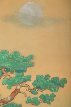 Japanese Six Panel Screen Ancient Pines On the Shore Under Silver Moon - 1279943