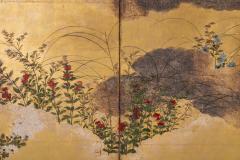 Japanese Six Panel Screen Autumn on Gold - 2405624