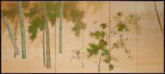 Japanese Six Panel Screen Bamboo on Silk - 1650105