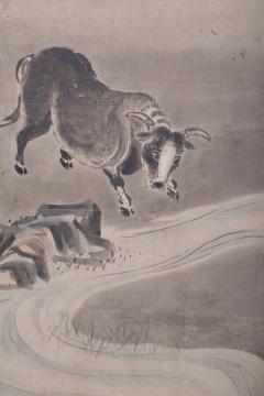 Japanese Six Panel Screen Bulls in a Gentle Landscape - 2529003