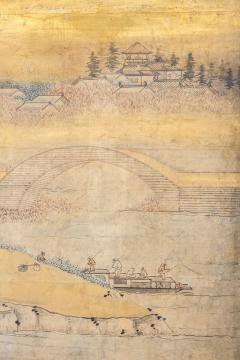 Japanese Six Panel Screen Chinese Coastal Landscape - 3457564