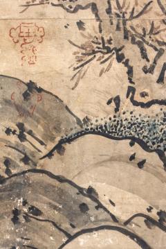 Japanese Six Panel Screen Chinese Coastal Landscape - 3457567