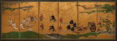 Japanese Six Panel Screen Courtiers Festival - 2528970