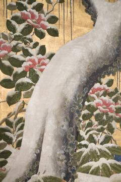 Japanese Six Panel Screen Egrets Under Willow - 3597858