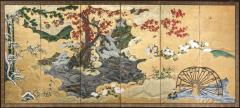 Japanese Six Panel Screen Fall Into Winter Landscape - 1714365