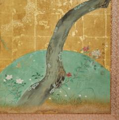 Japanese Six Panel Screen Falling Cherry Blossoms - 3754789