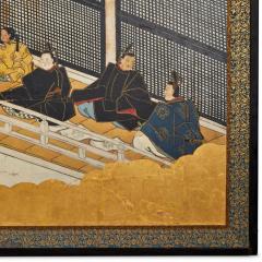 Japanese Six Panel Screen Genji Court Scenes from the Tale of Genji - 3219551