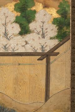 Japanese Six Panel Screen Hawk with Ancient Pine - 1771279