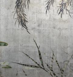 Japanese Six Panel Screen Herons in Willow - 4327468