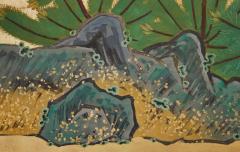Japanese Six Panel Screen Manchurian Cranes and Pines on Gold - 3145924