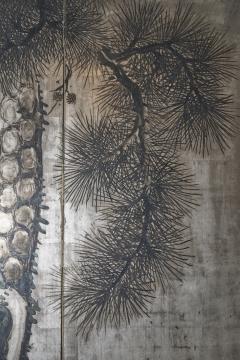 Japanese Six Panel Screen Massive Pine - 4340522