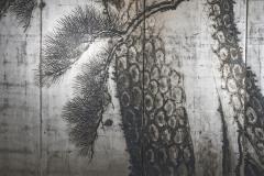 Japanese Six Panel Screen Massive Pine - 4340551