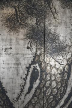 Japanese Six Panel Screen Massive Pine - 4340553
