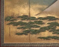 Japanese Six Panel Screen Mount Fuji and Pine - 4358664