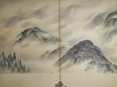 Japanese Six Panel Screen Mountains in the Mist - 4340606