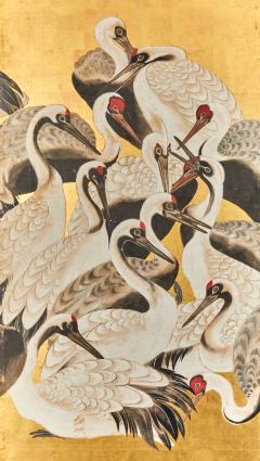 Japanese Six Panel Screen One Hundred Cranes - 3931901