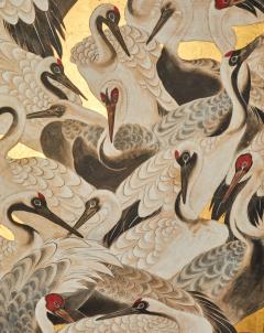 Japanese Six Panel Screen One Hundred Cranes - 3931908