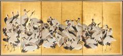 Japanese Six Panel Screen One Hundred Cranes - 3933970