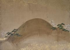 Japanese Six Panel Screen Pheasant in River Landscape - 4419791