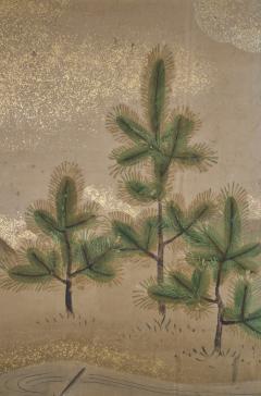 Japanese Six Panel Screen Pheasant in River Landscape - 4419794