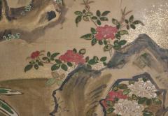 Japanese Six Panel Screen Pheasant in River Landscape - 4419798