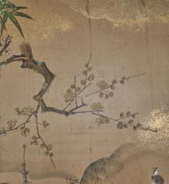 Japanese Six Panel Screen Pheasant in River Landscape - 4419799