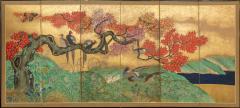 Japanese Six Panel Screen Pheasants In an Autumn Landscape - 1771235