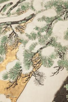 Japanese Six Panel Screen Pine in Snow on Heavy Gold Leaf - 3119922