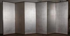 Japanese Six Panel Screen Plain Silver Leaf on Paper - 3597828