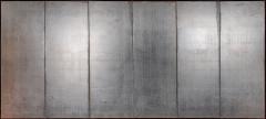 Japanese Six Panel Screen Plain Silver Leaf on Paper - 3597841