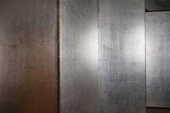 Japanese Six Panel Screen Plain Silver Leaf on Paper - 3597851