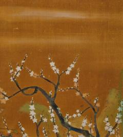 Japanese Six Panel Screen Plum Willow and Pine on Silk - 3145922