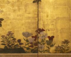 Japanese Six Panel Screen Poppies in a Garden Landscape - 4409493