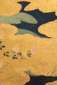 Japanese Six Panel Screen Rimpa Flower Landscape - 2729128