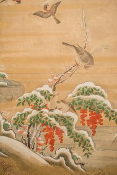 Japanese Six Panel Screen Rimpa School Painting of Seasonal Landscape - 327612